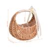 RXMORI 2PACK Woven Flower Hand Baskets with Lace Bow Lined Handmade Wicker Carry Basket,Flower Girl Baskets,Rattan Flower Basket,Woven Storage Basket for Home Garden Decor view 4