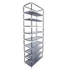 9 Tier Shoe Rack, Space Saving Portable Shoe Rack Storage Organizer, 10 Tiers 9 Lattices Non-Woven Waterproof Fabric Cover Shoe Rack (Grey, 10 Tiers 9 Lattices) view 4