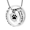SHEIL Dog/Cat Paw Print Heart Urn Necklace- No Long by My Side,Forever in My Heart Cremation Jewelry for Ashes for Pet Keepsake view 1