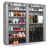 9 Tier Shoe Rack, Space Saving Portable Shoe Rack Storage Organizer, 10 Tiers 9 Lattices Non-Woven Waterproof Fabric Cover Shoe Rack (Grey, Double Rows 9 Lattices) view 1