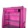 9 Tier Shoe Rack, Space Saving Portable Storage Organizer, 10 Tiers 9 Lattices Non-Woven Waterproof Fabric Cover Shoe Rack (Rose Red, 10 Tiers 9 Lattices) view 3