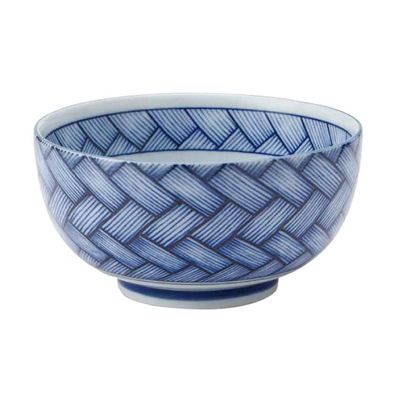 AAGAZA Japanese Blue and White Porcelain Bowls Large Ceramic Serving Bowls Cereal/Salad/Noodle Bowls for Home Kitchen /6896 (Color : Cream, Size : 7.5 inches)