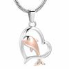 SHEIL Dolphin in My Heart Stainless Steel Cremation Urn Pendant That Hold Ashes Keepsake Memorial Locket Necklace for Pet view 1