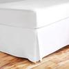 Box Pleated Bed Skirt with 16" Drop-100% Pure Cotton 600 Thread Count Premium Finish Box Pleated Bed Skirt, Luxury, Hotel Quality, Split Corner Bed Skirt 16" Drop Length- White,Twin XL(39"X 80") view 1