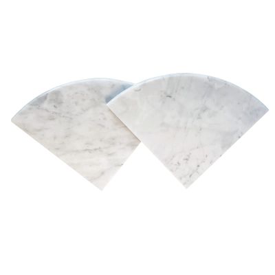 GEOONA 2 pcs Marble Shower Corner Shelf for Bathroom, 9 Inch Gray Veins and Soft White Marble Corner Shelves for Bath Wall Mounted Both Side Polished