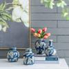 AAGAZA Chinese Decorative Ceramic Ginger Jar Traditional Blue and White Porcelain, Ancient Floral Pattern Ceramic Jar with Lid, Decorative Tabletop Accessories Chinoiserie Dcor, Set of 2/6761 view 3