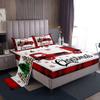 Manfei Xmas Truck Sheet Set Twin Size, Christmas Tree Snowflake Bedding Set for Kid Girls, New Year Theme Red Plaid Print Bed Sheet Set 3pcs with Deep Pocket Fitted Sheet + Flat Sheet + 1 Pillowcase view 1