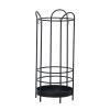 ZARBAILRE Round Umbrella Stand 1124inch, Space Saving Umbrella Holder with Hooks and Drip Tray, Metal Umbrella Rack for Office/Hotel/Mall/Business/Commercial view 1
