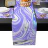 Kitchen Decor Table Runner Marble Ocean Texture Art Abstract Purple Glitter Splatter Fluid Table Runner Farmhouse Burlap Table Runners for Holiday Party 16x72in Table Decor with Placemats Set of 6 view 1