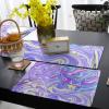 Kitchen Decor Table Runner Marble Ocean Texture Art Abstract Purple Glitter Splatter Fluid Table Runner Farmhouse Burlap Table Runners for Holiday Party 16x72in Table Decor with Placemats Set of 6 view 4