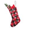 SunFancyCustom Personalized Christmas Stocking Snowflakes Red Buffalo Plaid Santa Socks with Name Custom for Xmas Party Decoration Gift for Family Friends 17.52 x 7.87 Inch view 2
