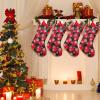 SunFancyCustom Personalized Christmas Stocking Snowflakes Red Buffalo Plaid Santa Socks with Name Custom for Xmas Party Decoration Gift for Family Friends 17.52 x 7.87 Inch view 3