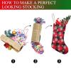 SunFancyCustom Personalized Christmas Stocking Snowflakes Red Buffalo Plaid Santa Socks with Name Custom for Xmas Party Decoration Gift for Family Friends 17.52 x 7.87 Inch view 4