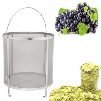 YIEOTM Wine Beer Dry Hops Filter Brewing Hopper Spider Strainer 300 Micron Mesh Barrel Brewing Grain Basket Strainer with Removeable Handle for Homebrew Hops / 35x35cm