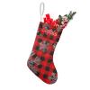 Red Buffalo Plaid Snowflakes Christmas Stockings Custom Personalized Name Xmas Festive Gift Decor Family Party 17.52 x 7.87 Inch view 1