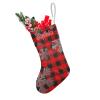 Red Buffalo Plaid Snowflakes Christmas Stockings Custom Personalized Name Xmas Festive Gift Decor Family Party 17.52 x 7.87 Inch view 2