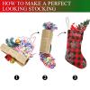 Red Buffalo Plaid Snowflakes Christmas Stockings Custom Personalized Name Xmas Festive Gift Decor Family Party 17.52 x 7.87 Inch view 4