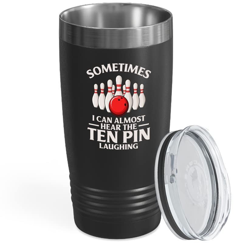 Bowling Black Viking Tumbler 20oz - Sometimes I Can Almost - Bowler Club Indoor Strike Pin Ball Split Hobbies Playing Rolls Rules Competition