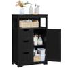 Yaheetech Bathroom Floor Cabinet, Free Standing Wooden Storage Cabinet Multiple Tiers Storage Organizer for Bathroom/Living Room/Entryway, Black view 1