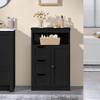 Yaheetech Bathroom Floor Cabinet, Free Standing Wooden Storage Cabinet Multiple Tiers Storage Organizer for Bathroom/Living Room/Entryway, Black view 2