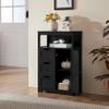 Yaheetech Bathroom Floor Cabinet, Free Standing Wooden Storage Cabinet Multiple Tiers Storage Organizer for Bathroom/Living Room/Entryway, Black view 4