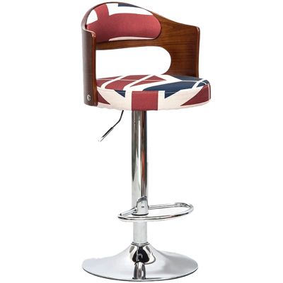 ABGRC American Retro Bar Chair, Rise and Fall Solid Wood Bar Stool, Rotating High Stool, Ergonomic Barstool with Adjustable Air Lever