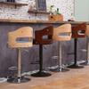 ABGRC American Retro Bar Chair, Rise and Fall Solid Wood Bar Stool, Rotating High Stool, Ergonomic Barstool with Adjustable Air Lever view 4