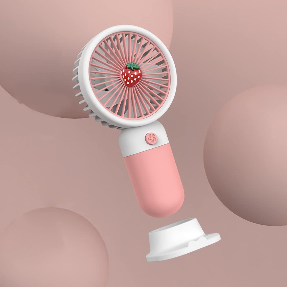 Portable Mini Small Hand Held Fan Soft Silicone Mini USB Rechargeable Portable Pocket Fan for Outdoor, Handheld Fan, Commute, Office, Travel (Pink#2), Handheld Fan, Portable Mini Small Hand Held