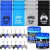 Jexine 36 Pcs Video Game Party Favors Include 12 Gamer Drawstring Bags 12 Gamer Bracelets Wristbands and 12 Video Game Controller Keychain Decorations for Video Game Birthday Party Supplies view 1