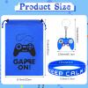 Jexine 36 Pcs Video Game Party Favors Include 12 Gamer Drawstring Bags 12 Gamer Bracelets Wristbands and 12 Video Game Controller Keychain Decorations for Video Game Birthday Party Supplies view 2