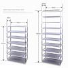 9 Tier, Space Saving Portable Shoe Rack Storage Organizer, 10 Tiers 9 Lattices Non-Woven Waterproof Fabric Cover (Purple, 10 Tiers 9 Lattices) view 2