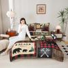 Manfei Rustic Comforter Set Twin Size, Wildlife Deer Bear Trees Print Quilt Set with 1 Pillowcase, Farmhouse Style Camping Bedding Set 2pcs for Kids Boys Teens Bedroom Decor view 2