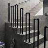 Pealihuy Transitional Handrail for Outdoor Step for Decking Garden Terrace Balcony, Wrought Iron Stair Handrail Fits Stair Safety Railing, Matt Black,100cm view 3