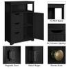 Topeakmart Bathroom Storage Floor Cabinet with 1 Door & 3 Drawers, Wooden Entryway Storage Organizer, Black view 4