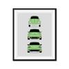 Custom Car Posters Handmade Poster compatible with Volkswagen Beetle Generations and Print of VW Beetle (Type 1, New Beetle, A5) - Green, 17x22" Satin Print (Unframed) view 1