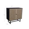 Nathan James Kova Rattan Wood Accent Sideboard Storage Cabinet with Matte Metal Frame, Adjustable Interior Shelves and Cane Doors, for Hallway, Entryway or Living Room, Black Oak/Cane view 2