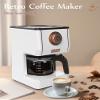Amaste Retro Style Coffee Machine with 25 Oz Glass Coffee Pot, Reusable Coffee Filter & Three Brewing Modes, 30minute-warm-keeping, Elegant White with Rose Gold view 2