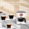 Amaste Retro Style Coffee Machine with 25 Oz Glass Coffee Pot, Reusable Coffee Filter & Three Brewing Modes, 30minute-warm-keeping, Elegant White with Rose Gold view 4