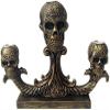 ALHJ Skull Candle Holder Deco Tealight Holder in Gothic Style with Three Skull Heads Resin Skull Column Suitable for Halloween Candlelight Dinner 24.5719.5cm view 1