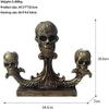 ALHJ Skull Candle Holder Deco Tealight Holder in Gothic Style with Three Skull Heads Resin Skull Column Suitable for Halloween Candlelight Dinner 24.5719.5cm view 2