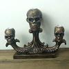 ALHJ Skull Candle Holder Deco Tealight Holder in Gothic Style with Three Skull Heads Resin Skull Column Suitable for Halloween Candlelight Dinner 24.5719.5cm view 4