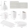 BLBYHO Ceramic Bathroom Accessory Set, 7 Pieces Countertop Accessories, Include Soap Dispenser, Toothbrush Holder, 2 Tumbler Cup, Soap Dish, Plastic Vanity Tray, Qtip Holder (White) view 2