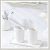 BLBYHO Ceramic Bathroom Accessory Set, 7 Pieces Countertop Accessories, Include Soap Dispenser, Toothbrush Holder, 2 Tumbler Cup, Soap Dish, Plastic Vanity Tray, Qtip Holder (White) view 3