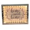 Elegant Designs HG2032-RGS Salento Farmhouse Rectangular Decorative LED Light Up Wooden Serving Tray w Metal Handles & Home Sweet Home in Black for Dcor, Centerpiece, Breakfast, Bar, Rustic Gray view 2