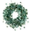 SilksAreForever 26" Iced Artificial Seeded Eucalyptus Leaf Wreath -Green (Pack of 2) view 1