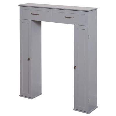 Zenna Home Over The Toilet Storage Cabinet, Above Toilet Storage Cabinet Organizer, Bathroom Organizer with 2 Doors and 6 Adjustable Shelves, Dove Grey