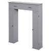 Zenna Home Over The Toilet Storage Cabinet, Above Toilet Storage Cabinet Organizer, Bathroom Organizer with 2 Doors and 6 Adjustable Shelves, Dove Grey view 1