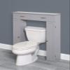 Zenna Home Over The Toilet Storage Cabinet, Above Toilet Storage Cabinet Organizer, Bathroom Organizer with 2 Doors and 6 Adjustable Shelves, Dove Grey view 2