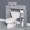 Zenna Home Over The Toilet Storage Cabinet, Above Toilet Storage Cabinet Organizer, Bathroom Organizer with 2 Doors and 6 Adjustable Shelves, Dove Grey view 4