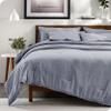 Bare Home Bed-in-A-Bag 7 Piece Comforter & Sheet Set - Queen - Goose Down Alternative - Ultra-Soft 1800 Premium Bedding Set - Cationic (Queen, Heathered Midnight Blue) view 2